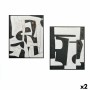 Canvas Gift Decor Lovers White Black 70 x 3,5 x 90 cm (2 Units)