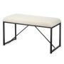 Bench Gift Decor White Metal Cloth 81 x 42 x 38 cm