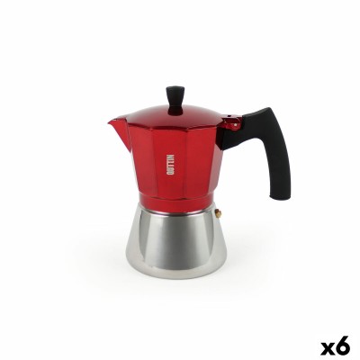 Cafetière Italienne Quttin Rouge Aluminium 0,3 L (6 Unités)