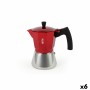 Cafetière Italienne Quttin Rouge Aluminium (6 Unités)