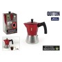 Cafetière Italienne Quttin Rouge Aluminium (6 Unités)
