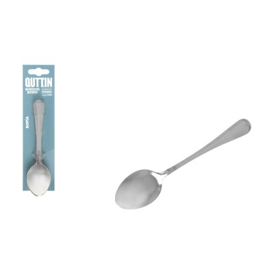 Dessert spoon set Quttin Sofia Black 14,5 x 3,5 cm 6 Pieces (12 Units)