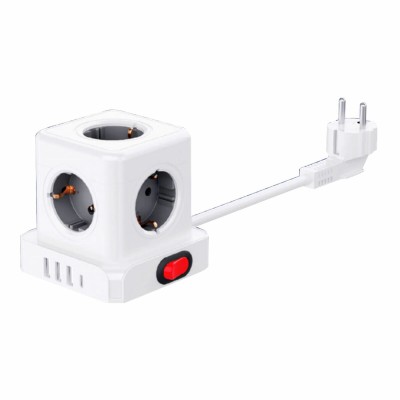 Multiprise 5 Prises avec Interrupteur Fbright Blanc 3680 W