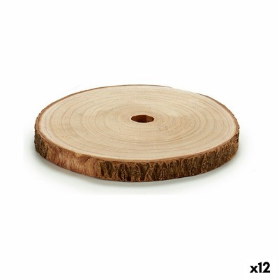 Bûche décorative Gift Decor Marron 25 x 2 x 26 cm 26 x 2 x 25 cm Ø 24,5 cm (12 Unités)