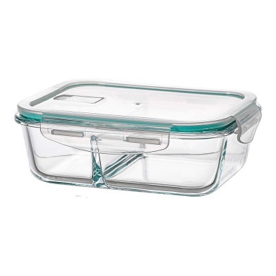 Boîte à lunch Ovenza Transparent Silicone Verre Borosilicaté Rectangulaire 1040 ml