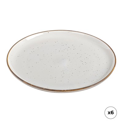Assiette plate Ovenza Blanc Porcelaine Ø 25 cm (6 Unités)