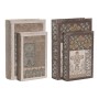 Boîte Décorative Home ESPRIT Beige Bordeaux Bois MDF (2 Unités)