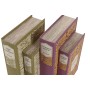 Boîte Décorative Home ESPRIT Vert Lila Bois MDF Floral Tropical (2 Unités)