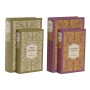 Boîte Décorative Home ESPRIT Vert Lila Bois MDF Floral Tropical (2 Unités)
