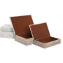 Boîte Décorative Home ESPRIT Blanc Doré Bois MDF (2 Unités)