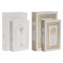 Boîte Décorative Home ESPRIT Blanc Doré Bois MDF (2 Unités)