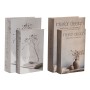 Boîte Décorative Home ESPRIT Gris Bois MDF (2 Unités)