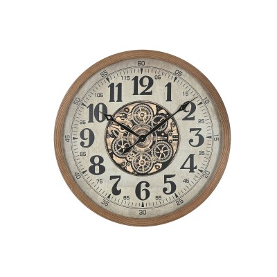 Wall Clock Home ESPRIT White Natural Crystal Pine Cottage 80 x 8 x 80 cm