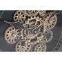 Wall Clock Home ESPRIT Black Natural Crystal Pine Loft 63,5 X 8,5 X 63,5 CM