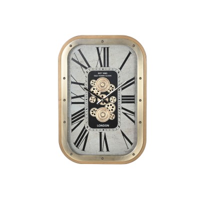 Wall Clock Home ESPRIT Beige Golden Crystal Iron Glam 43 X 8,5 X 63 CM