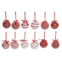 Christmas Baubles Home ESPRIT White Red PVC (14 Pieces)