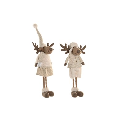 Christmas bauble Home ESPRIT White Beige 25 x 18 x 44 cm (2 Units)
