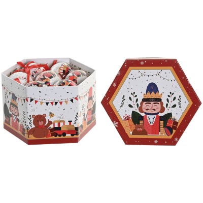 Christmas Baubles Home ESPRIT White Red PVC Bear Nutcracker (14 Pieces)