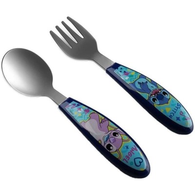 Set de couverts ThermoBaby LILO & STITCH Bleu Turquoise Métal Acier inoxydable 2 Pièces