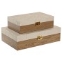 Boîte à bijoux Home ESPRIT Blanc Naturel Bois (2 Unités)