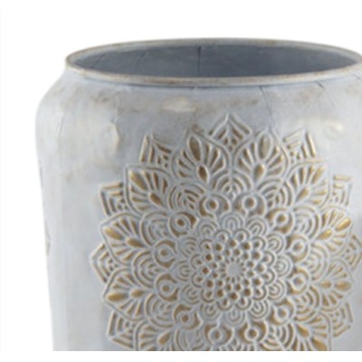 Cache-pot Home ESPRIT Blanc Doré Métal Arabe (2 Pièces)