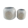 Cache-pot Home ESPRIT Blanc Doré Métal Arabe (2 Pièces)