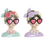 Decorative Figure Home ESPRIT Blue Pink Lady 14,5 X 10,5 X 20 CM (2 Units)