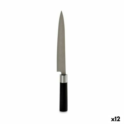 Kitchen Knife Kinvara Black Silver Stainless steel Plastic 3,5 x 33,5 x 2,2 cm (12 Units)