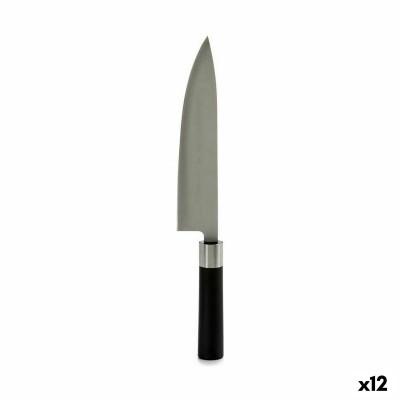 Couteau de cuisine Kinvara Noir Argenté Acier inoxydable Plastique 5 x 33,5 x 2,3 cm 33,5 x 2 x 5 cm (12 Unités)