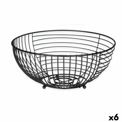 Fruit Bowl Kinvara Black Metal 28 x 12 x 28 cm (6 Units)