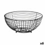 Fruit Bowl Kinvara Black Metal 28 x 12 x 28 cm (6 Units)