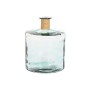 Vase Home ESPRIT Transparent Rushes Recycled glass Natural 35 x 35 x 45 cm