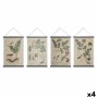 Toile DKD Home Decor Fleurs 60 x 2 x 90 cm Cottage (4 Pièces)