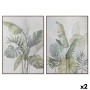 Toile DKD Home Decor Blanc Vert Palmiers Tropical 100 x 4 x 140 cm (2 Unités)