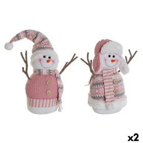 Bonhomme de Neige DKD Home Decor Blanc Marron Rose 30 x 16 x 33 cm (2 Unités) Bonhomme de Neige DKD Home Decor Blanc Marron Rose 30 x 16 x 33 cm (2 Unités)