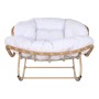 Fauteuil à Bascule Home ESPRIT Blanc Marron Acier 108 x 108 x 80 cm