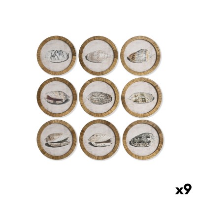 Cadre Home ESPRIT Verre Rotin 30 x 2 x 30 cm (9 Unités)