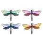 Wall Decoration Home ESPRIT Yellow Blue Green Lilac Shabby Chic Dragonfly 46 x 1 x 31 cm (4 Units)