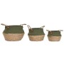 Decorative box Home ESPRIT Green Natural Natural Fibre (3 Pieces)