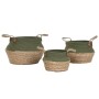 Decorative box Home ESPRIT Green Natural Natural Fibre (3 Pieces)