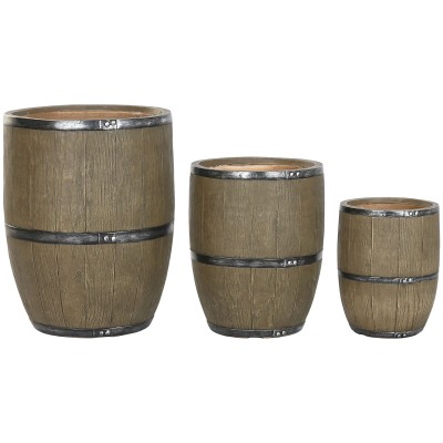 Cache-pot Home ESPRIT Marron Magnésium Cottage 47 x 47 x 61 cm (3 Pièces)