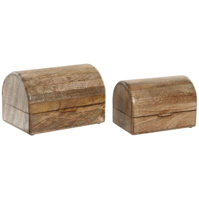 Jewelry box Home ESPRIT Brown Mango wood (2 Units)