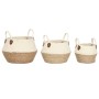 Decorative box Home ESPRIT Cream Natural Natural Fibre (3 Pieces)