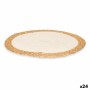 Dessous de plat Kinvara Blanc Marron Coton Algues marines 35 x 0,6 x 35 cm (24 Unités)