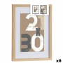 Photo frame Gift Decor Natural Glass MDF Wood 30 x 40 cm (6 Units)