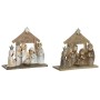 Christmas nativity set DKD Home Decor Blue Brown Golden Resin 17 x 7 x 15,5 cm 7 x 7 x 15,5 cm (2 Units)
