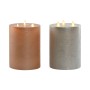 Bougie LED DKD Home Decor Doré Argenté 15 x 15 x 20 cm (AA) (2 Unités)