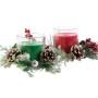 Candle DKD Home Decor Red Green 20 x 20 x 9 cm 8 x 8 x 9 cm (2 Units)