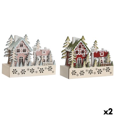 Décorations de Noël DKD Home Decor Rouge Rose 21 x 9,5 x 19 cm (2 Unités)