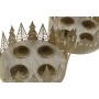 Bougeoirs de Noël DKD Home Decor Doré Naturel 16,5 x 16,5 x 8,5 cm (2 Unités)